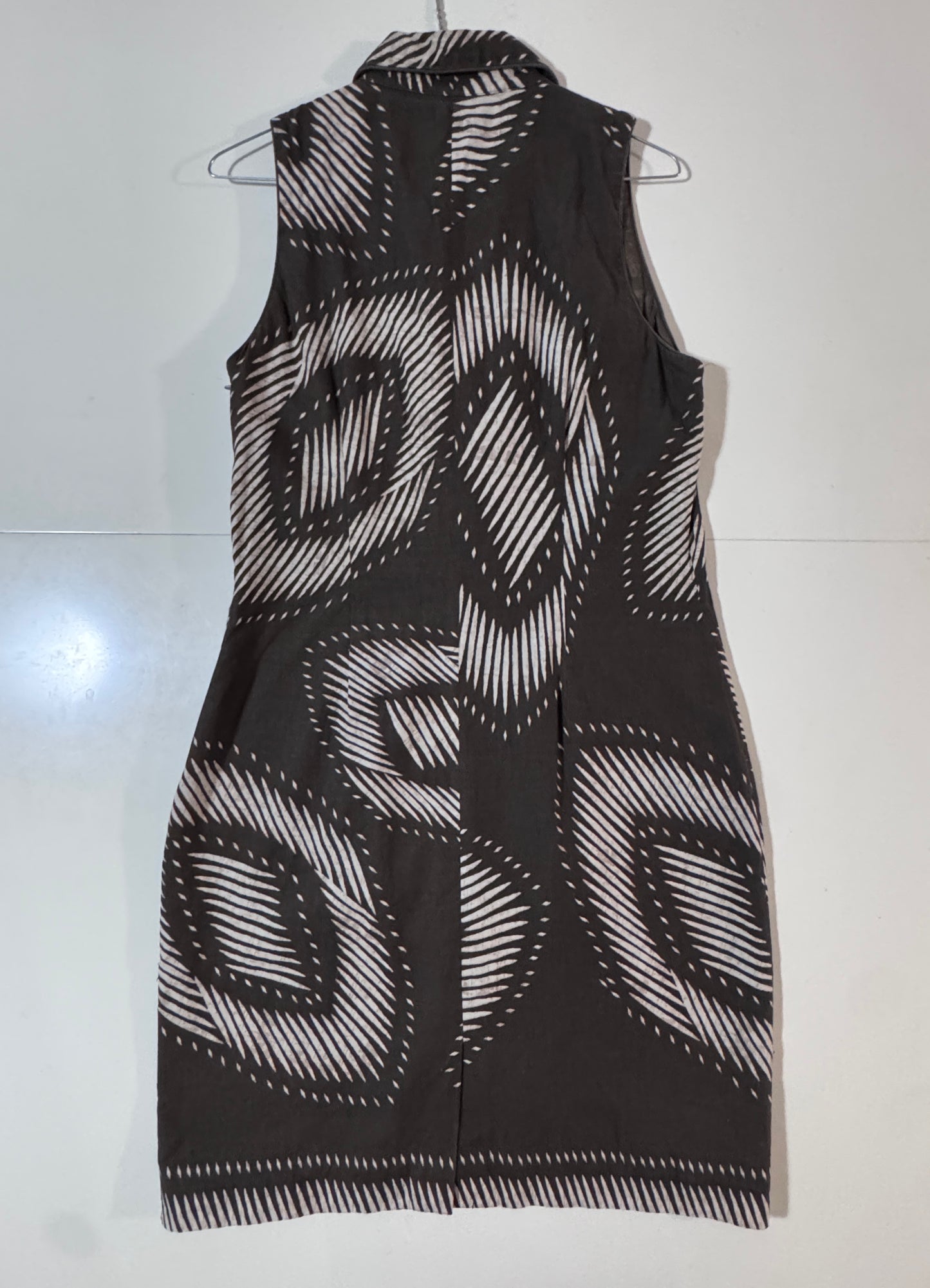 Vestido café estampado tribal, Talla 12, Mujer, Spense