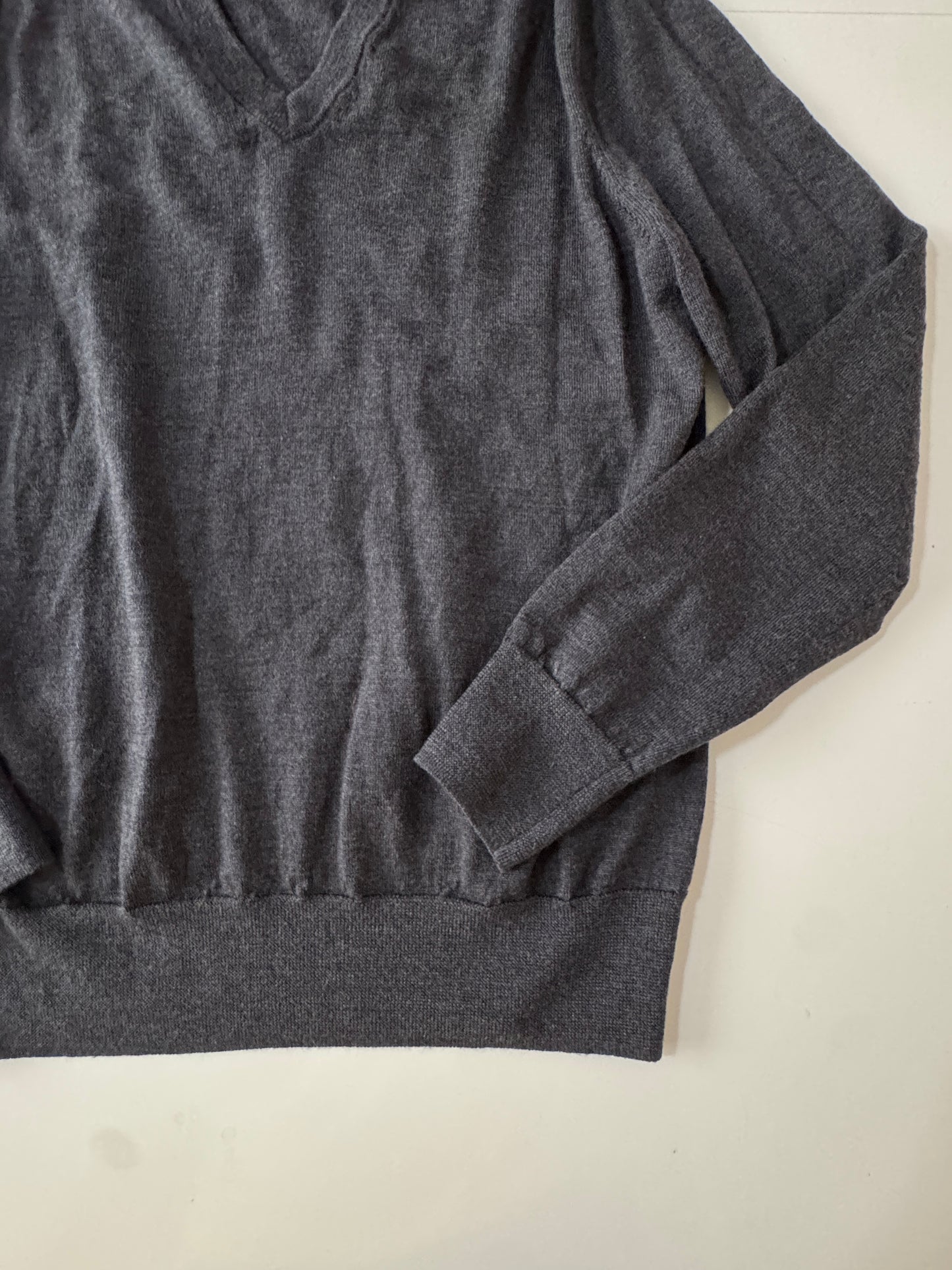 Sweater gris 100% Merino, Talla M, Hombre, Brooks Brothers