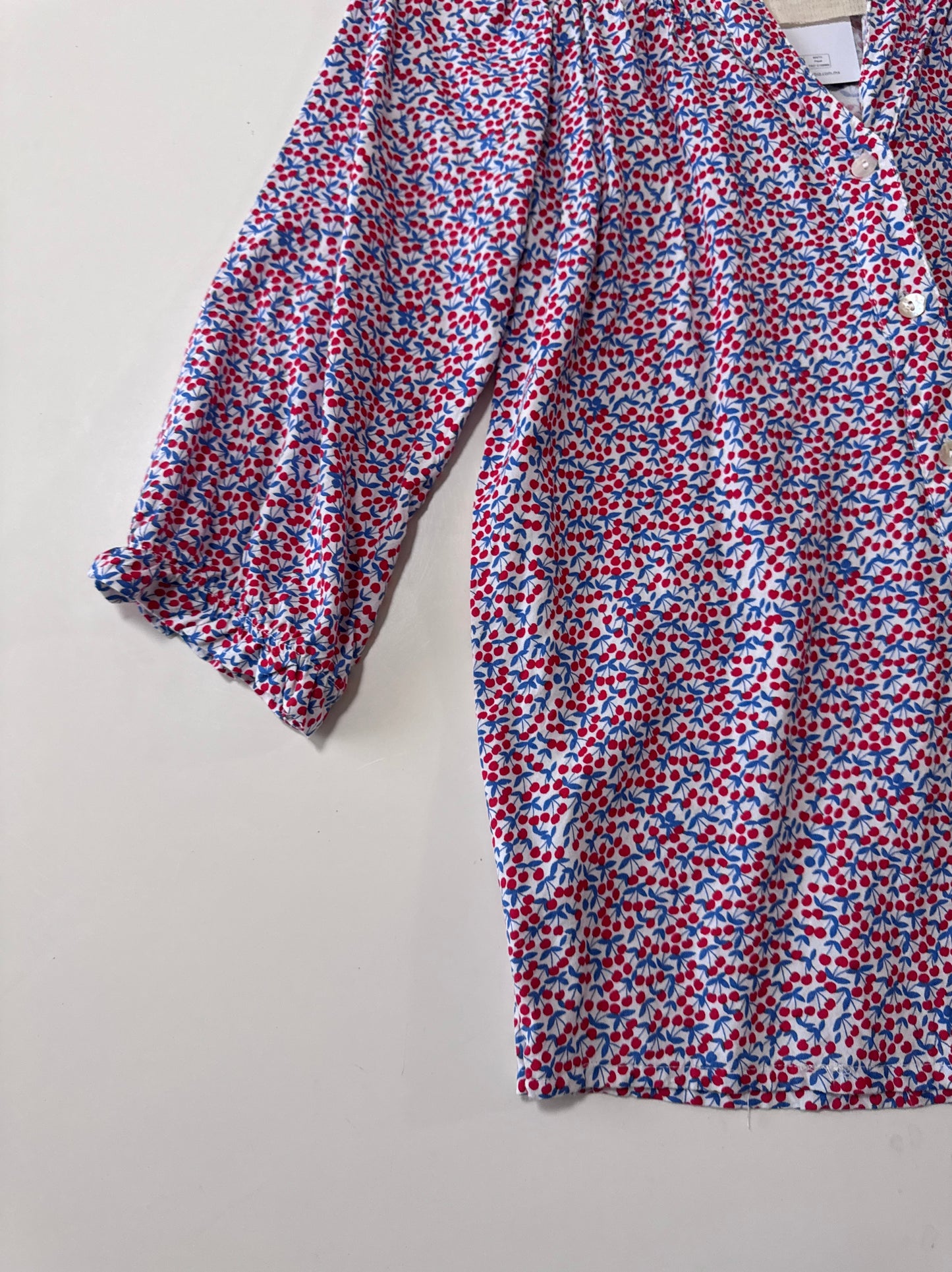 Blusa estampada de cerezas, Talla S, Mujer, Weekend