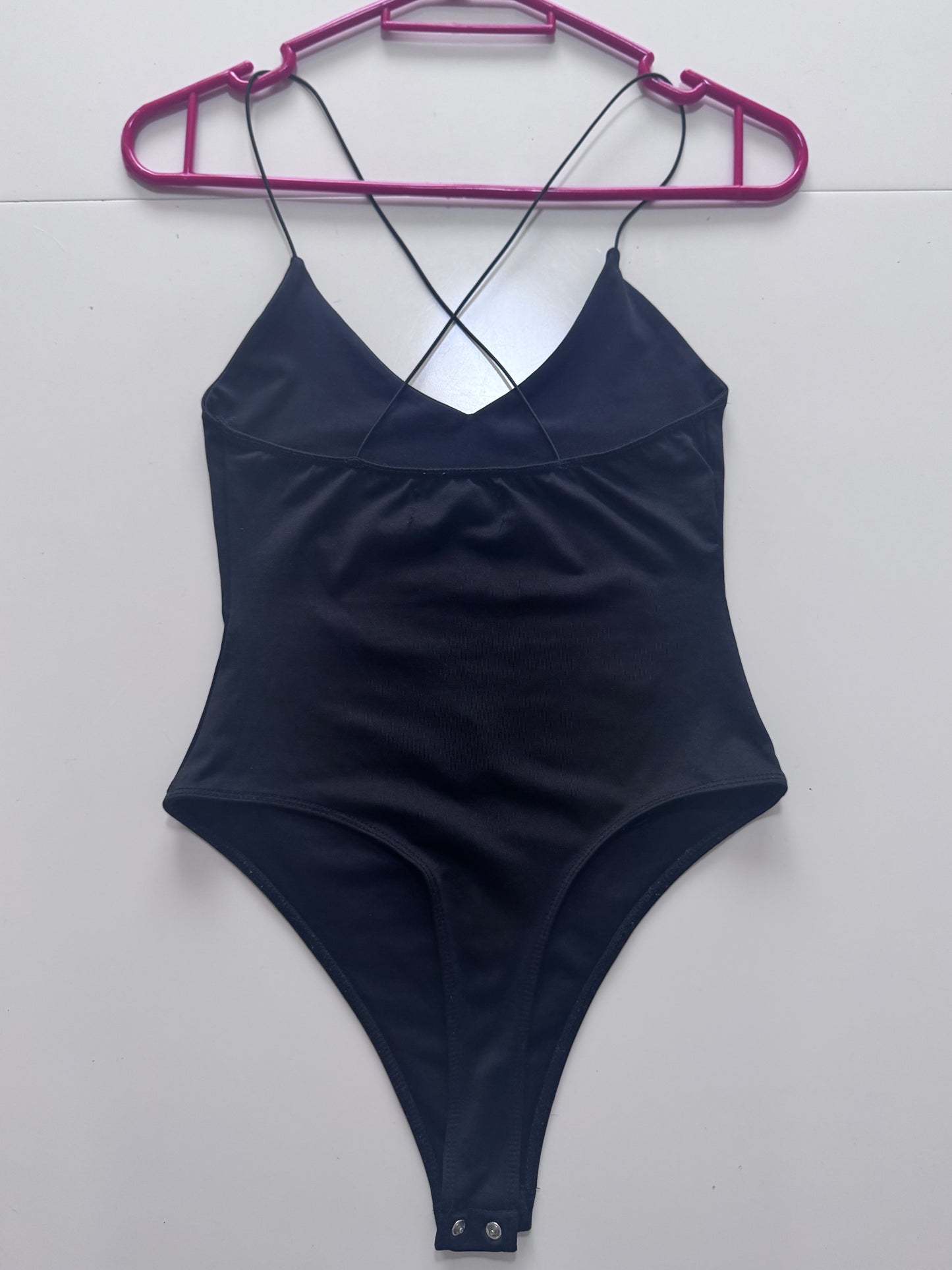 Panty blusa negra, Talla Xs, Mujer, Bershka