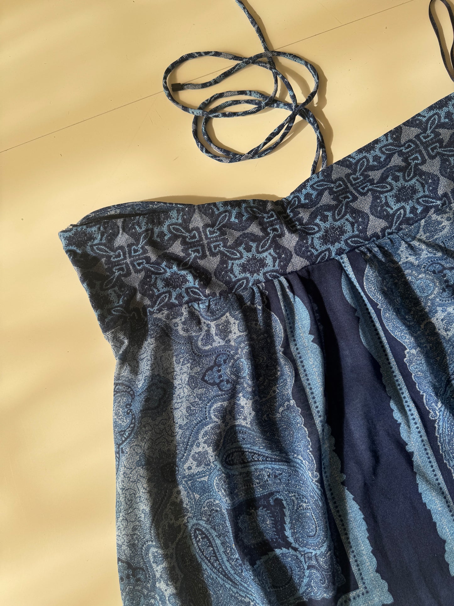 Top halter azul, Talla XS, Mujer, Mango