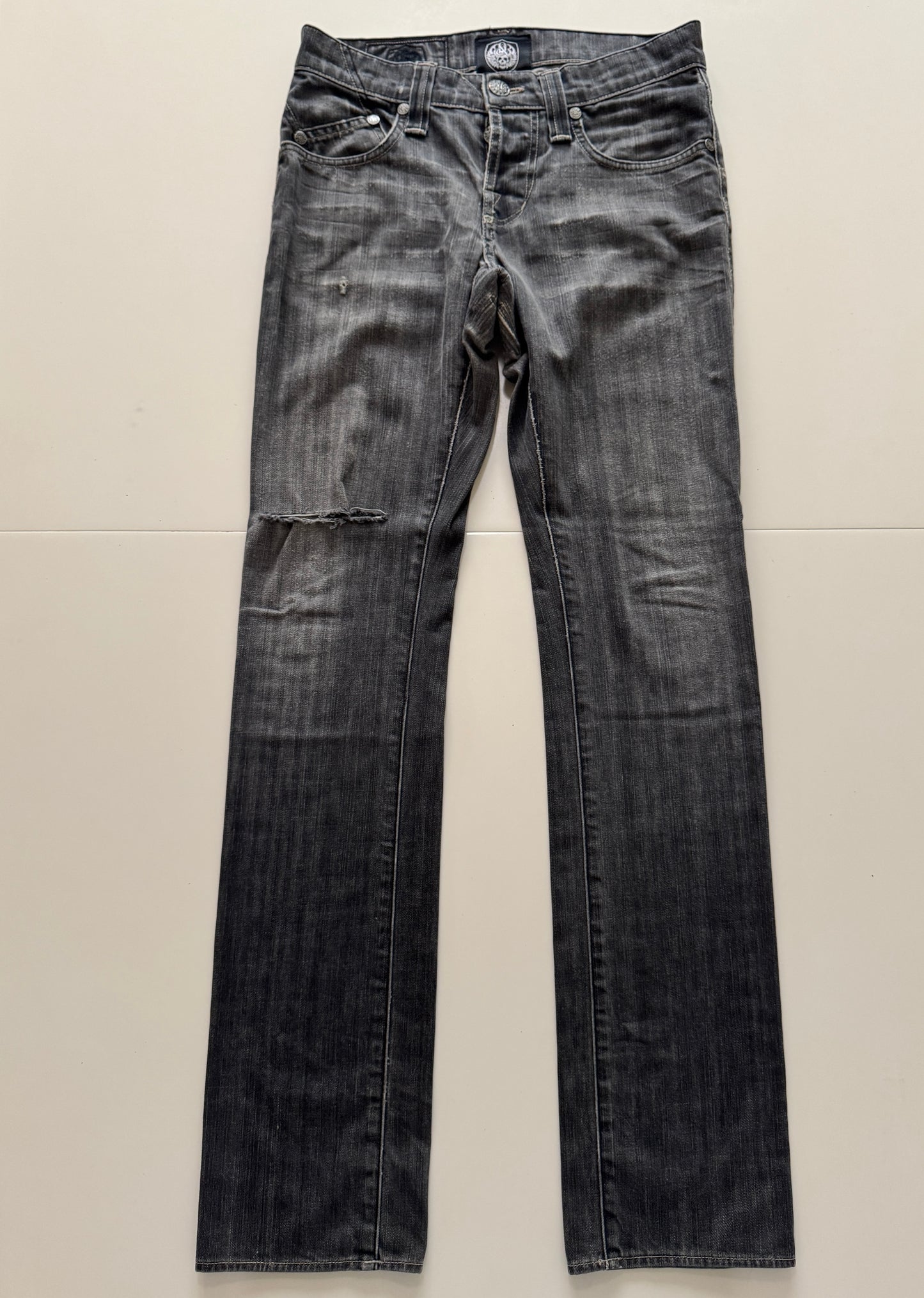 Jeans reparados grises, Talla 30, Hombre