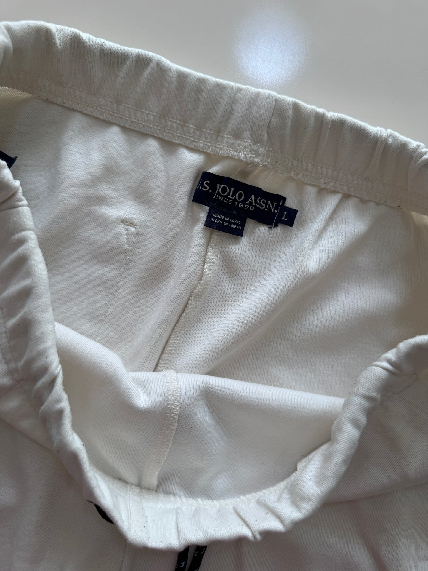 Pants blancos, Talla L, Hombre, U.S. Polo Assn.