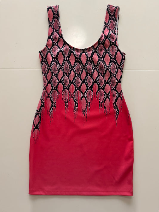Vestido animal print rosa, Talla M, NewNew