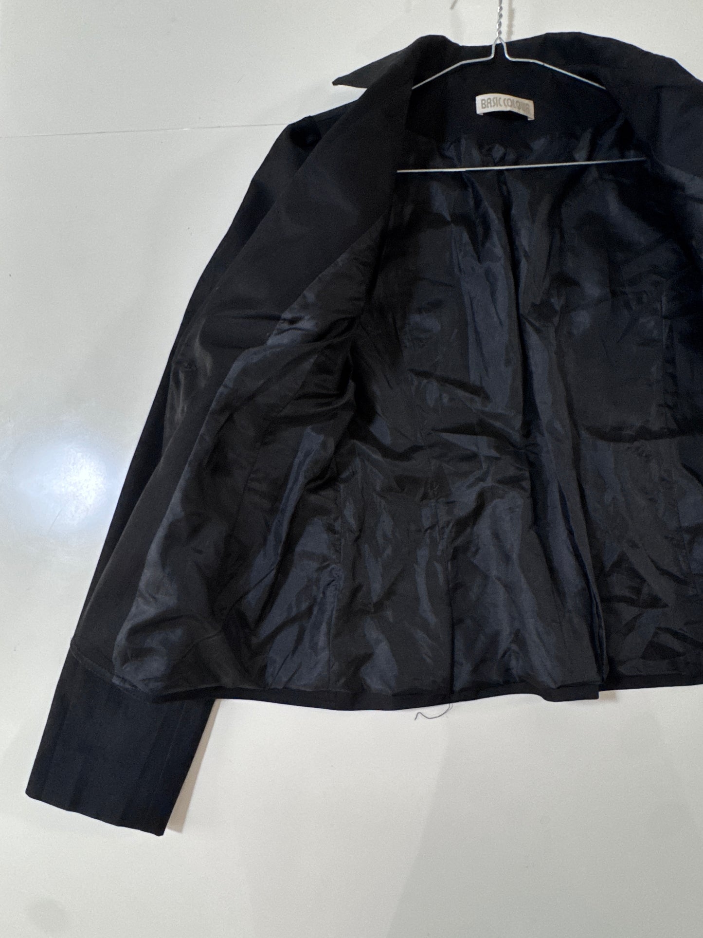 Blazer negro satinado, Talla Xs, Mujer, Basic Colour