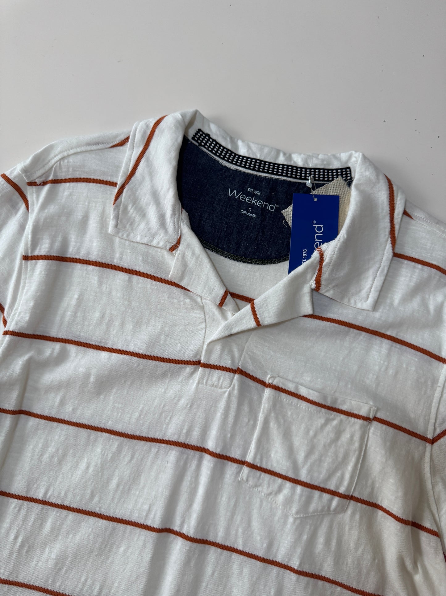 Camisa polo de rayas, Talla L, Hombre, Weekend
