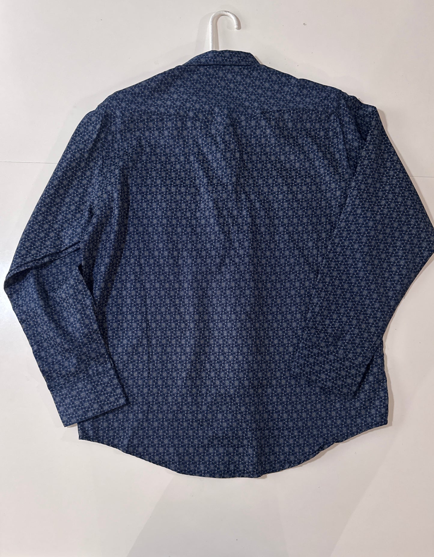 Camisa estampada rombos azul, Talla L, 42, Hombre, Kracto