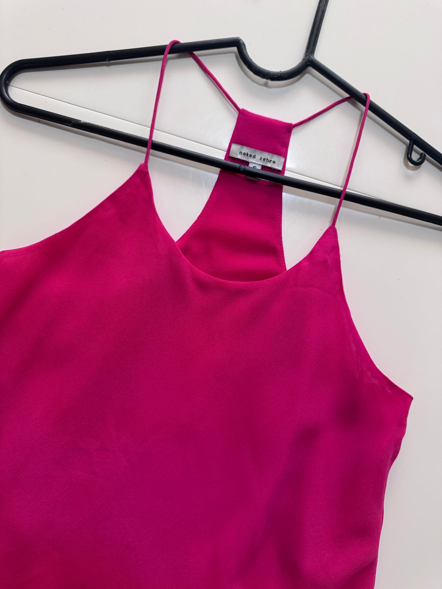 Blusa halter rosa fucsia, Talla S, Mujer, Naked Zebra