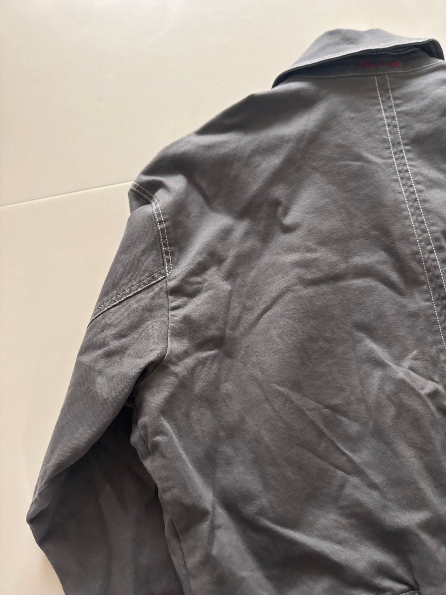 Chaqueta ligera gris de mezclilla, Talla M, Mujer, Peace love world