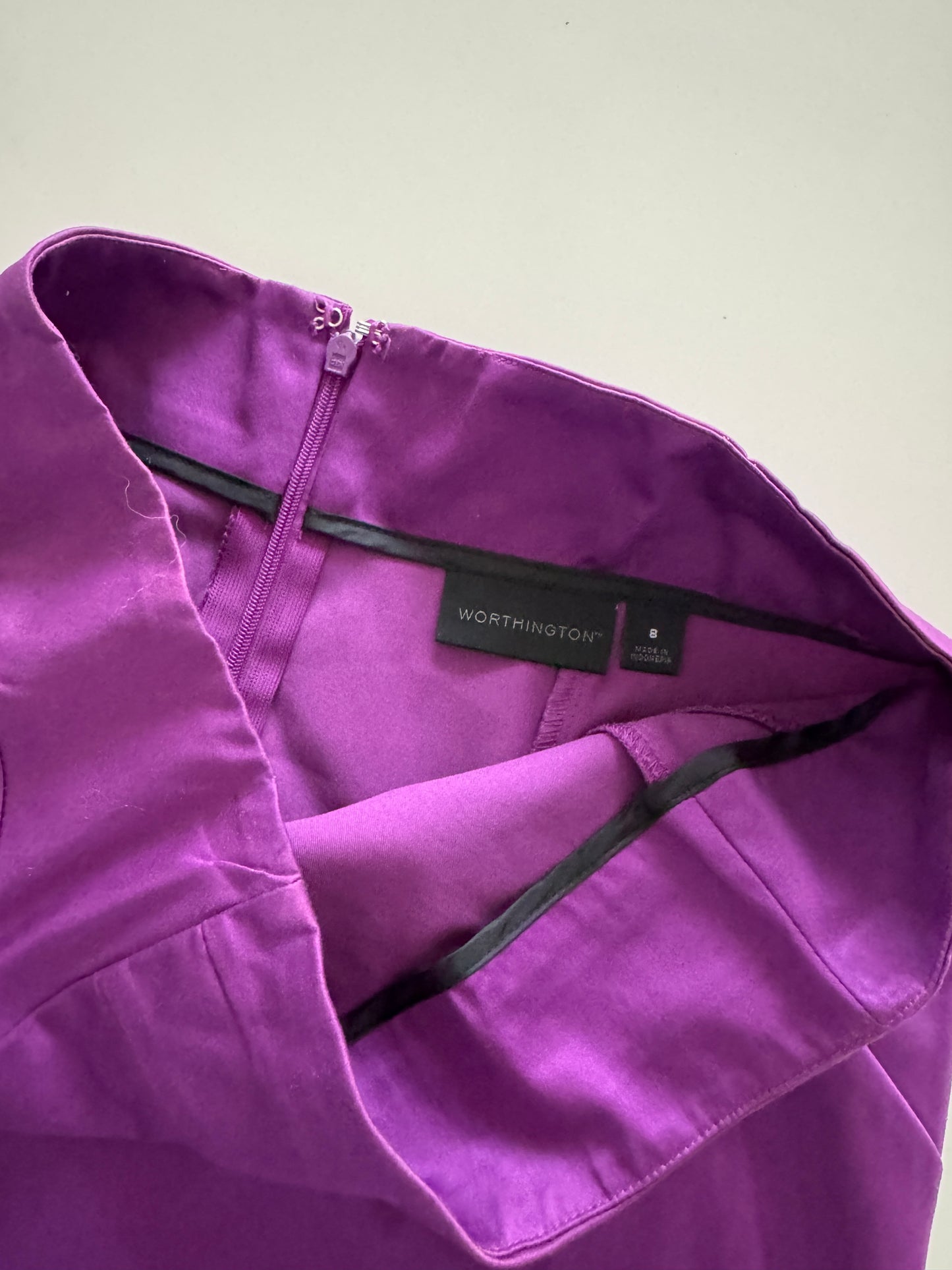 Falda morada de vestir, Talla 8, M, Mujer, Worthington