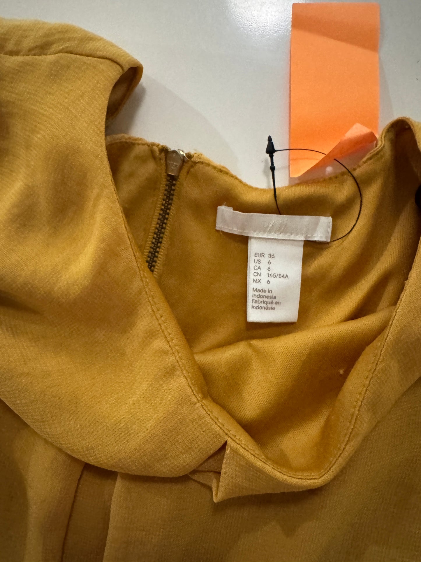 Vestido mostaza, Talla 6, S/M, Mujer, H&M