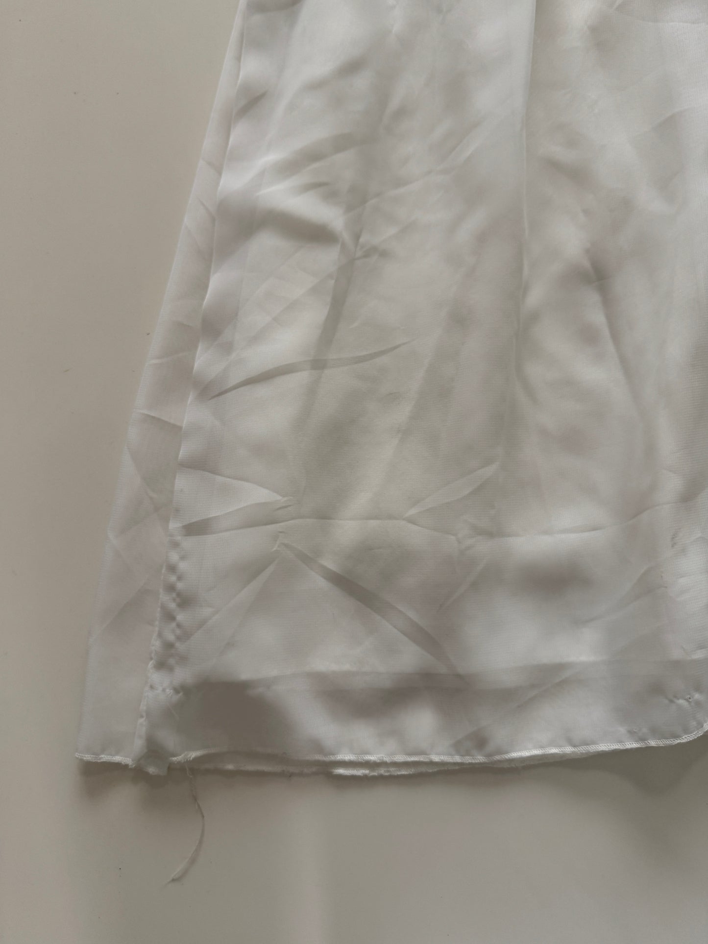 Vestido de cocktail blanco, cinta naranja, Talla M, Mujer