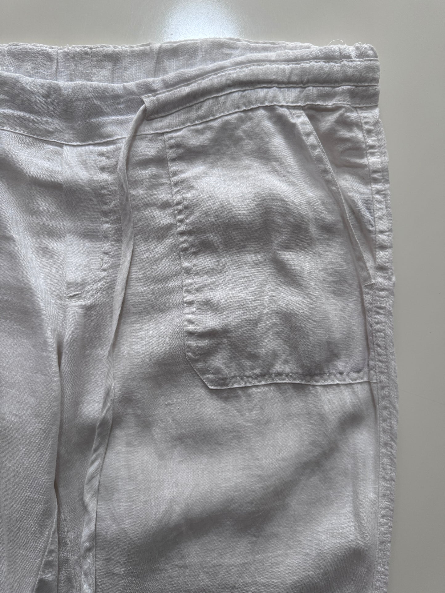 Pantalones blancos de lino, Talla Xs, Mujer, Allen allen