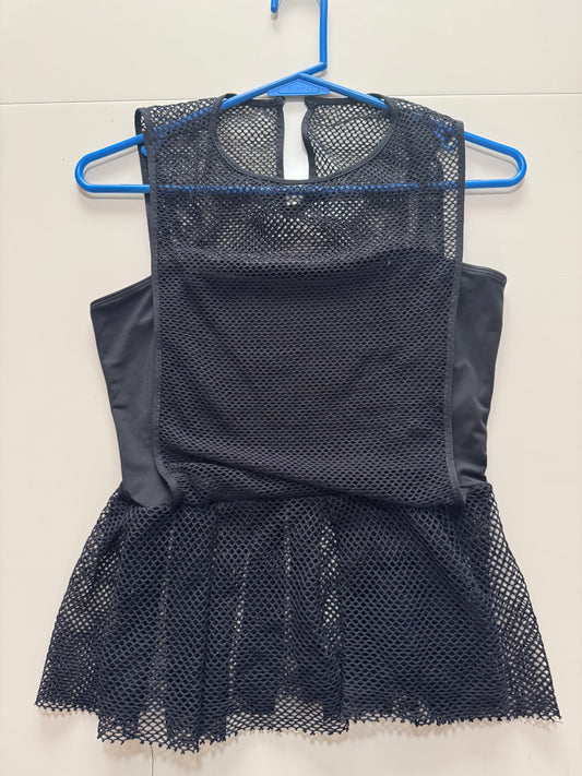 Blusa negra con mesh, Talla M, Mujer