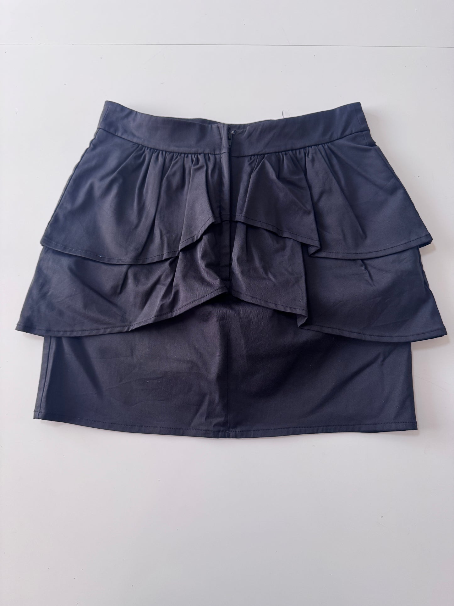 Falda negra con peplum, Talla 8 Usa, 38 Eur, Mujer, H&M