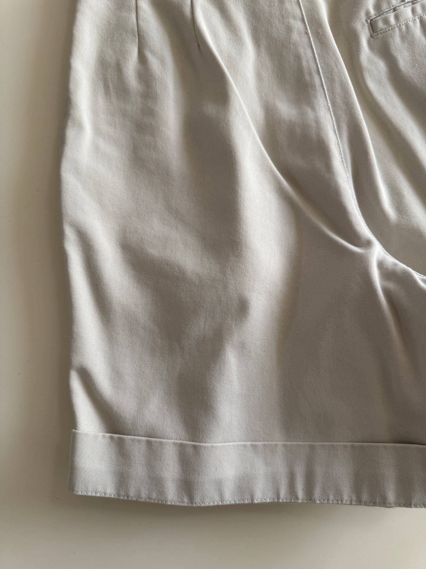 Shorts beige con pinzas, Talla 6, S/M, Mujer, Savane Sportwear