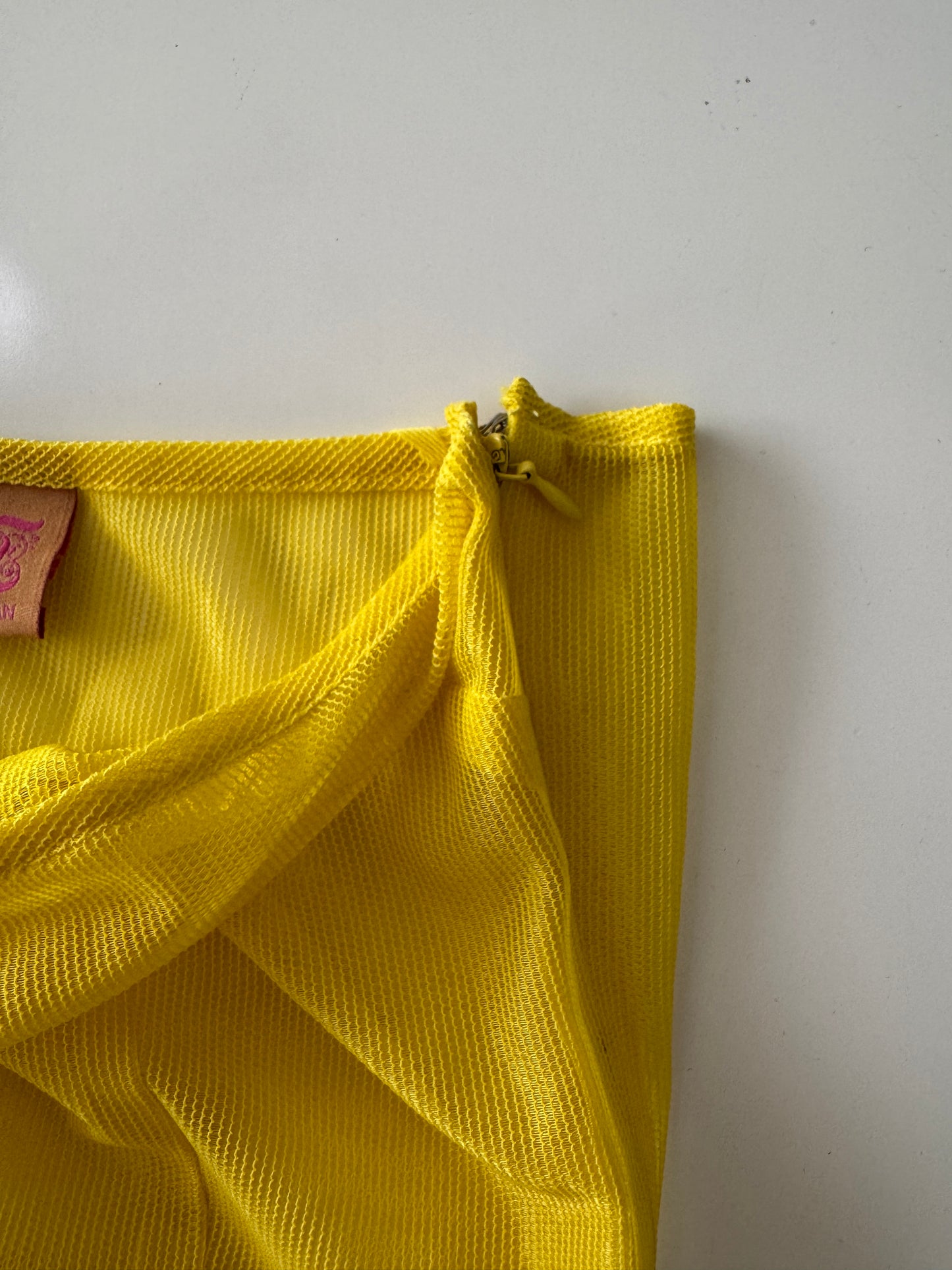Top amarillo de mesh, Talla S, Mujer, Denisse Duran