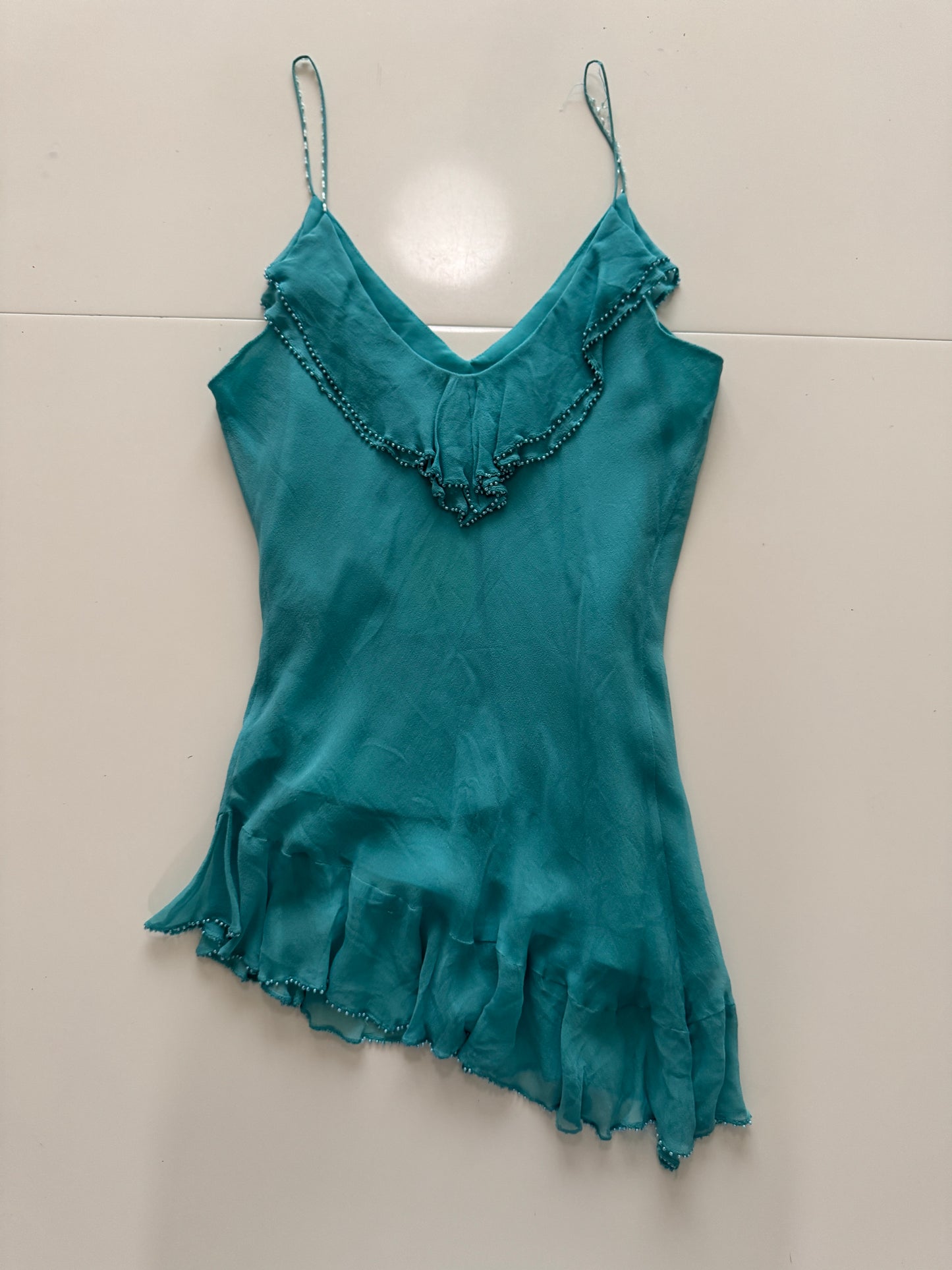 Top lencero turquesa, Talla 4,S, Mujer, ECI