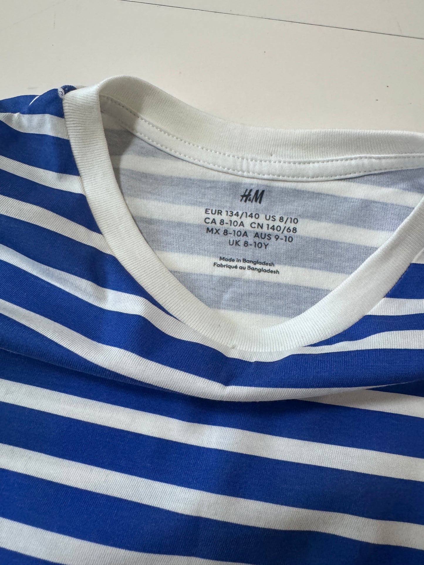 Playera de rayas azul, Talla 8-10 años, Niño, H&M