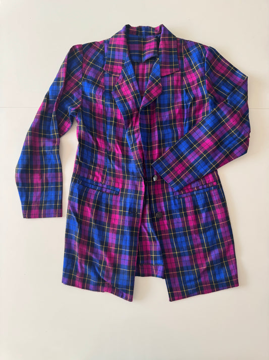 Blazer a juego de cuadros, Talla Xs, S, Mujer