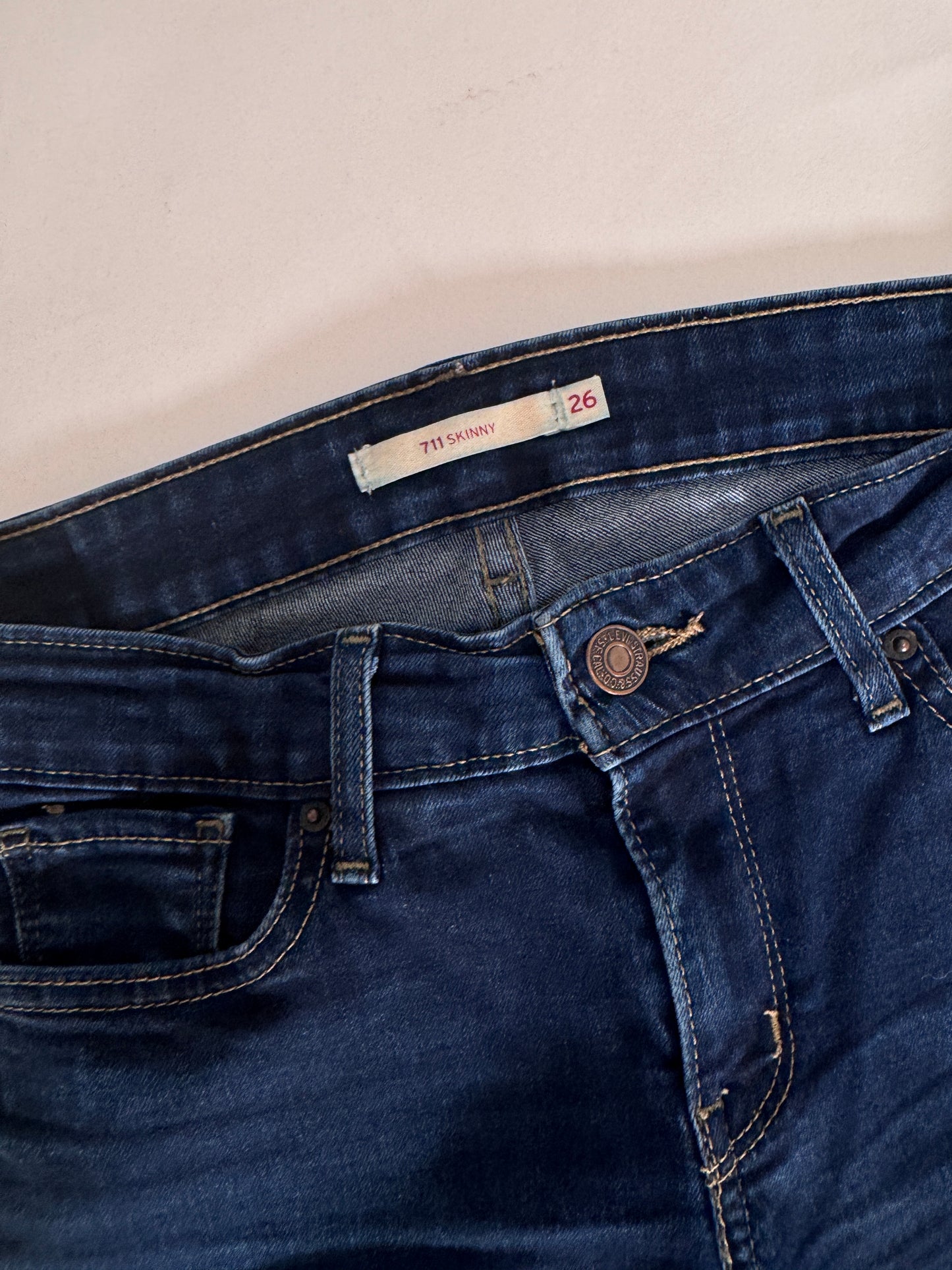 Skinny jeans azules, Talla 26, Mujer, Levi’s 711