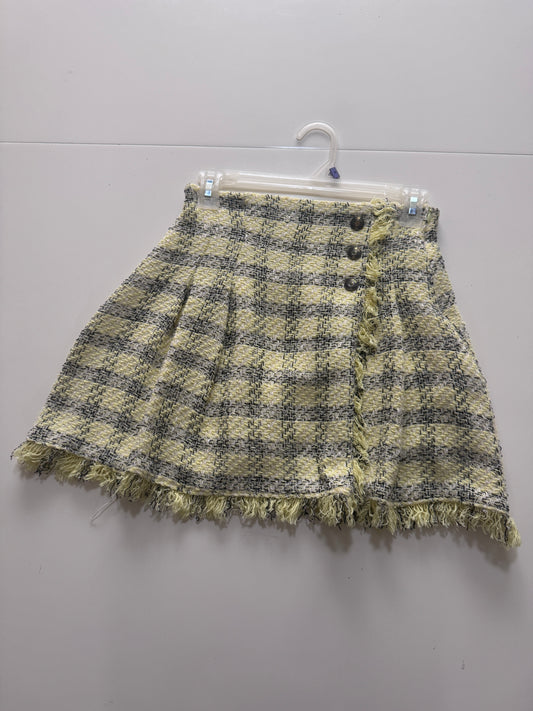 Falda de tweed amarilla, Talla Xs, 24, Mujer, Zara