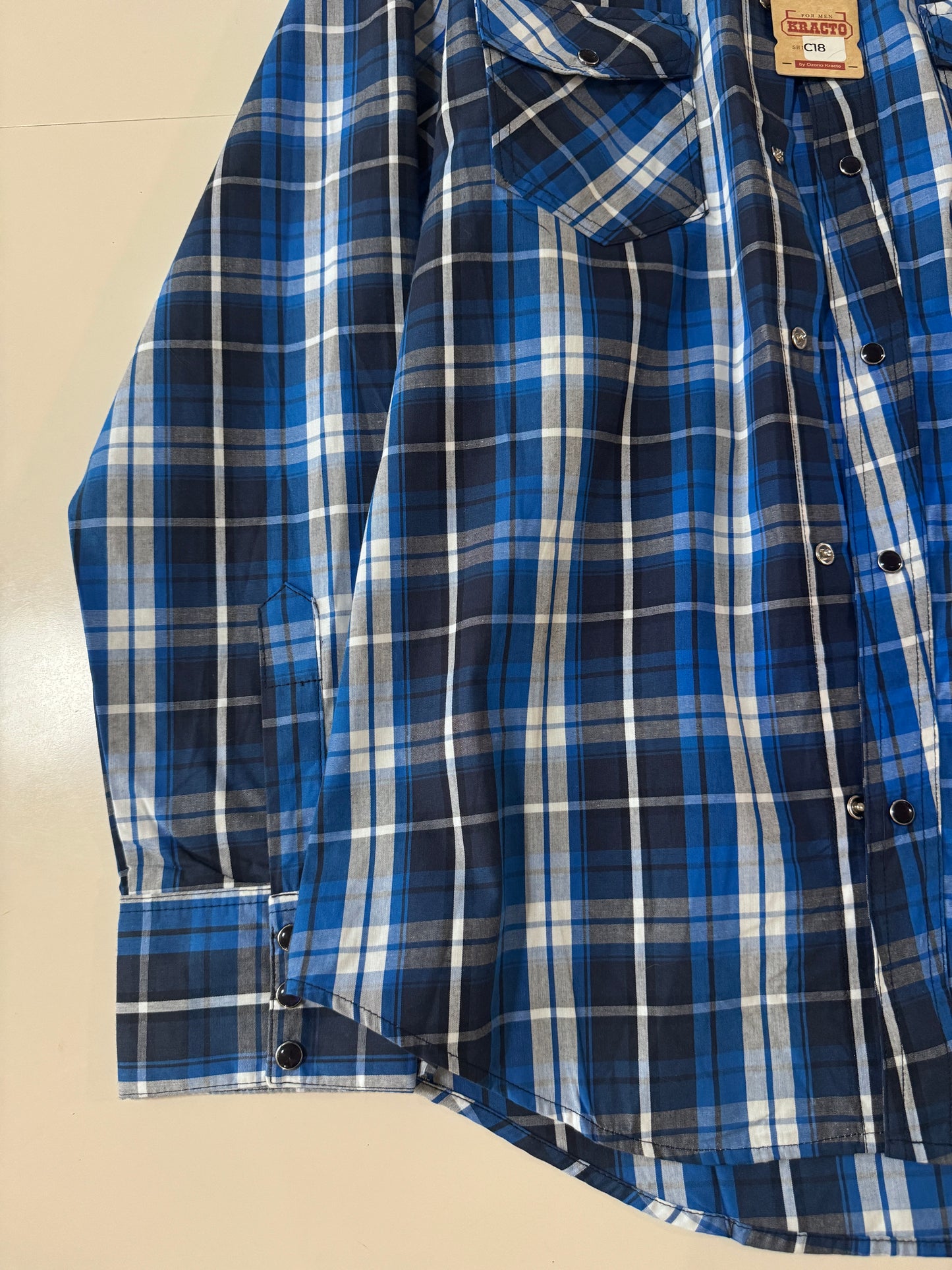 Camisa vaquera manga larga azul, Talla 42, xl, Hombre, Kracto