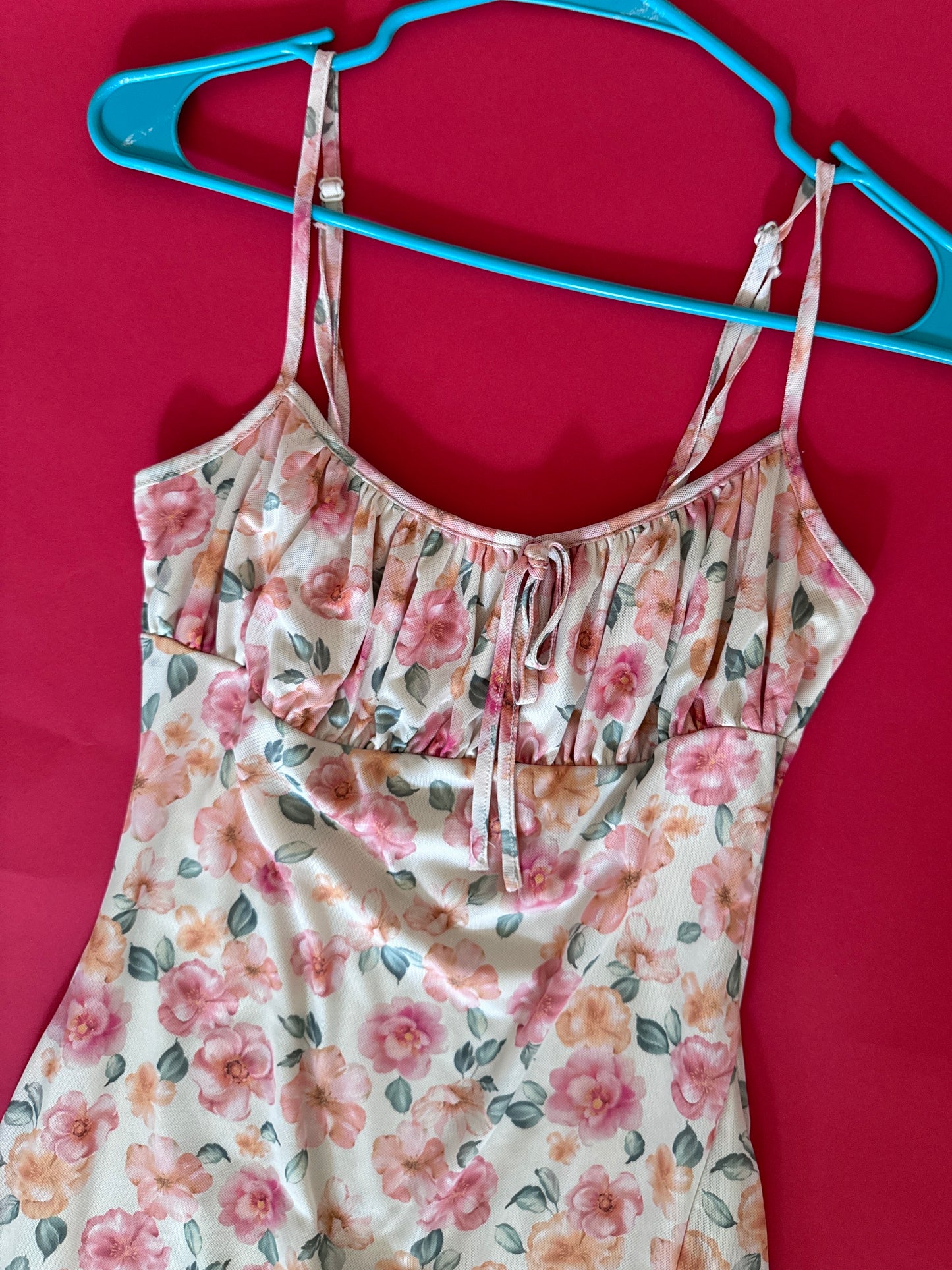 Vestido estampado de mesh, Talla XS, Mujer