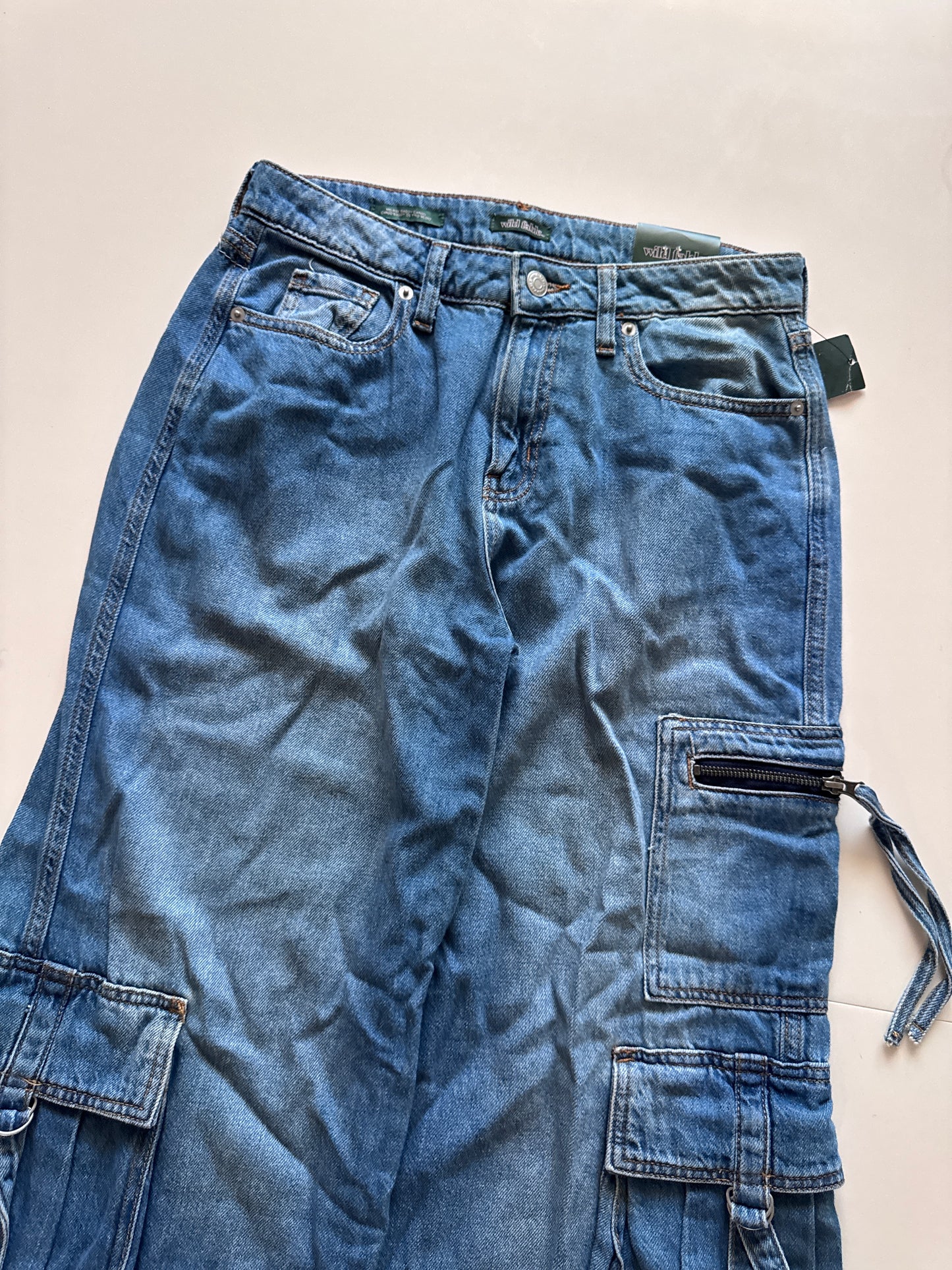 Jeans cargo azules, Talla 2R, Mujer, Wild fable