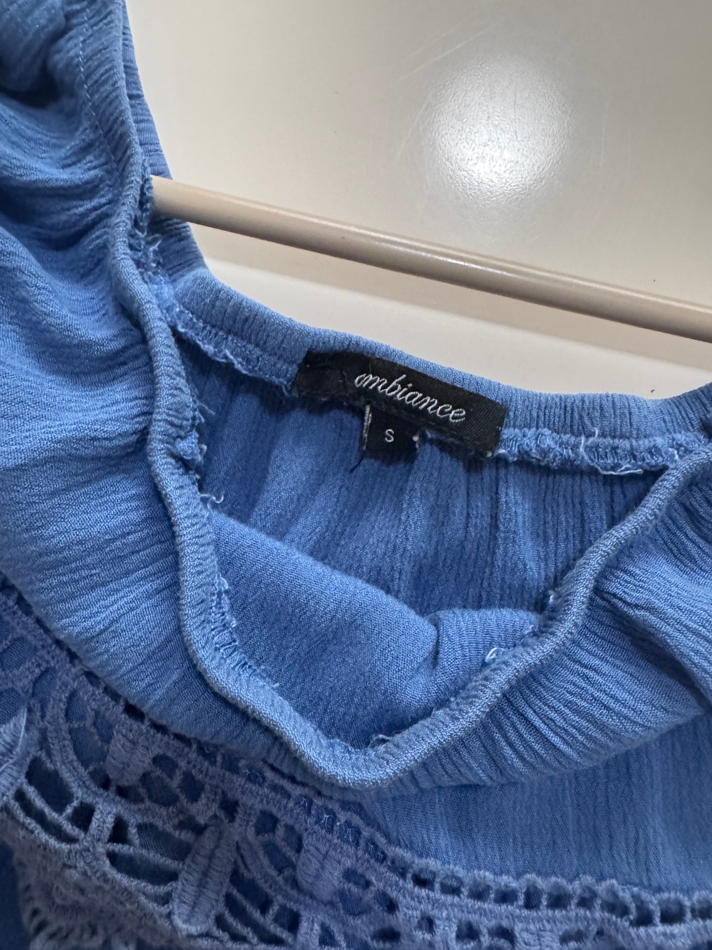 Blusa de verano celeste, Talla S, Mujer, Ambiance