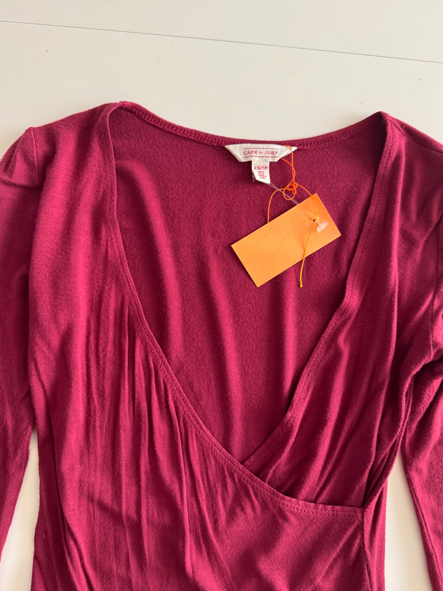 Blusa guinda cruzada, Talla XS, Mujer, Cape Juby