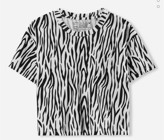 Playera crop animal print, Talla S, Mujer