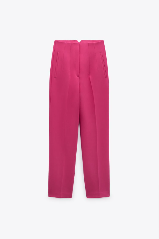 Pantalon tiro alto rosa, Talla M, 28, Mujer