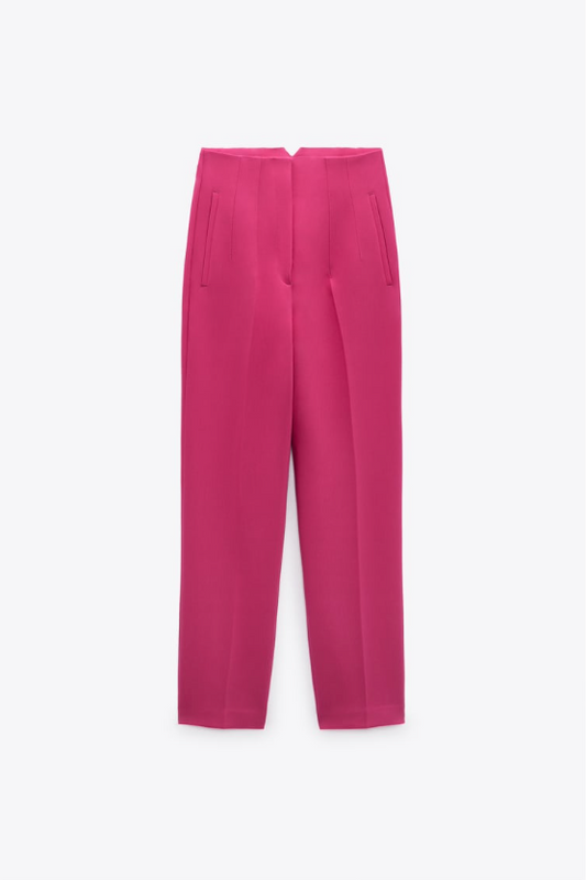 Pantalon tiro alto rosa, Talla M, 28, Mujer