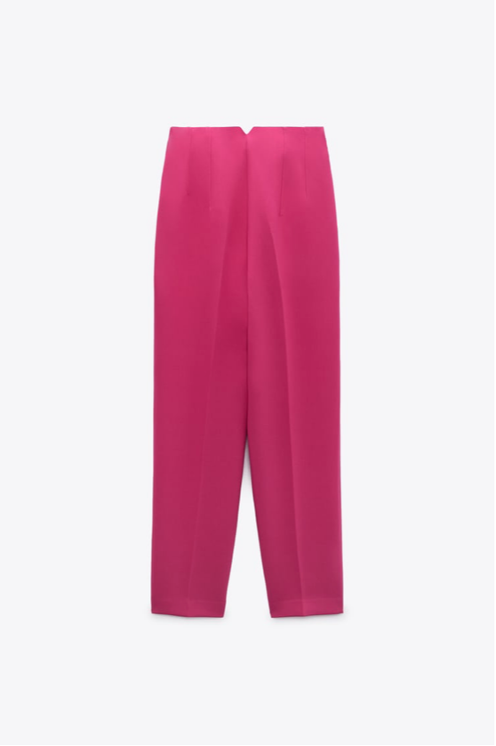 Pantalon tiro alto rosa, Talla M, 28, Mujer