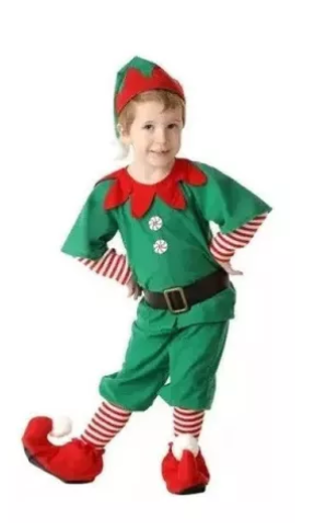 Traje de duende navideño, Talla 150cm, 10 años, Niño