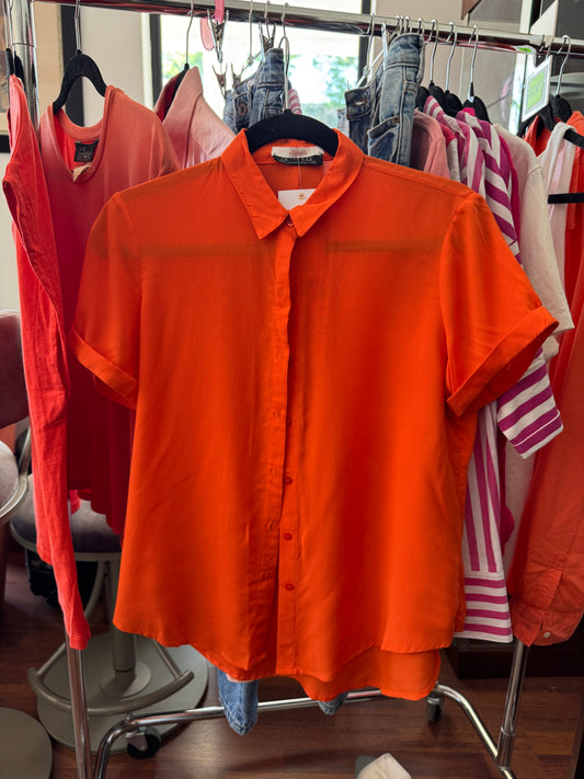 Camisa naranja, Talla L slim, Mujer, Shasa