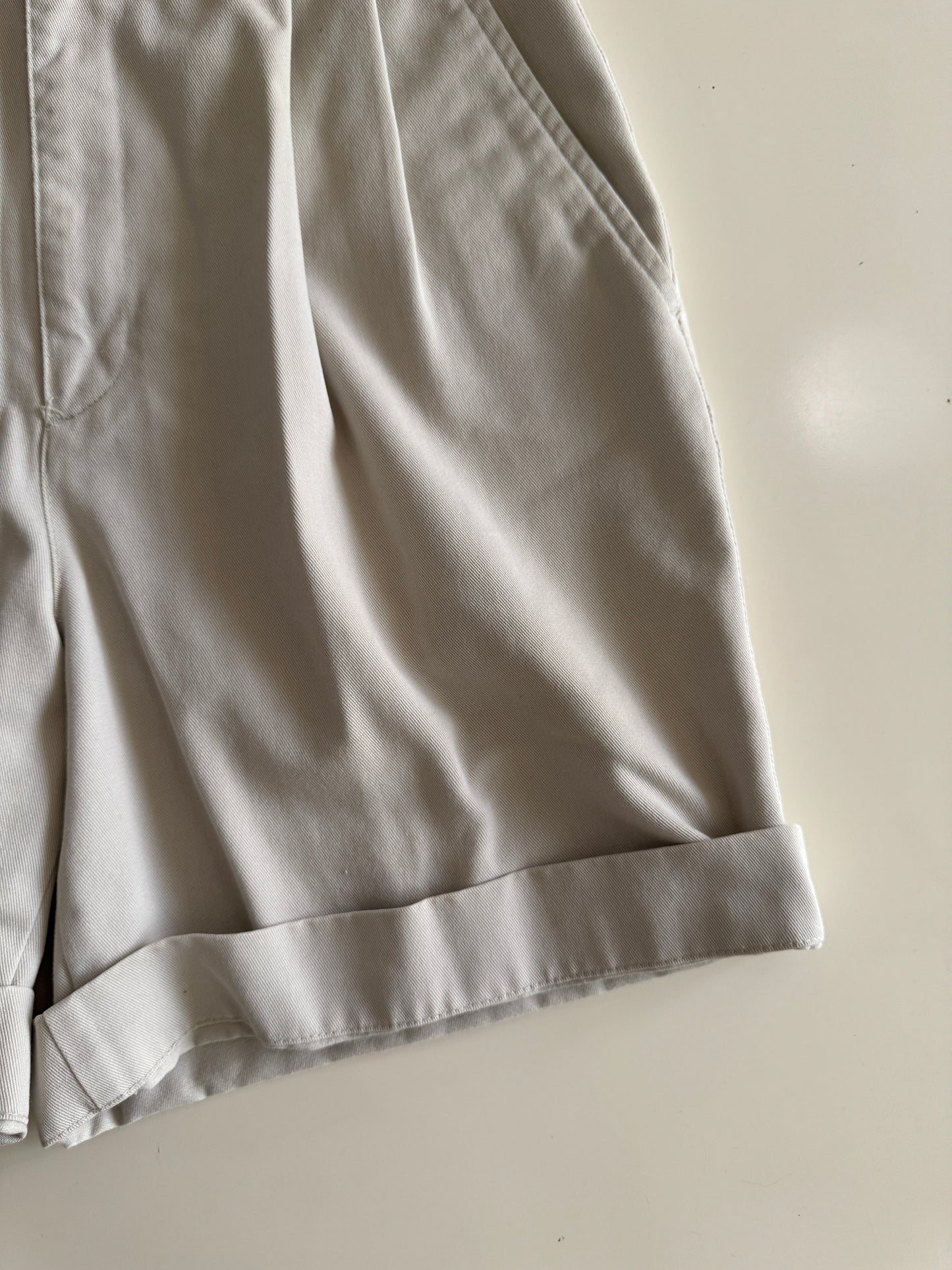 Shorts beige con pinzas, Talla 6, S/M, Mujer, Savane Sportwear