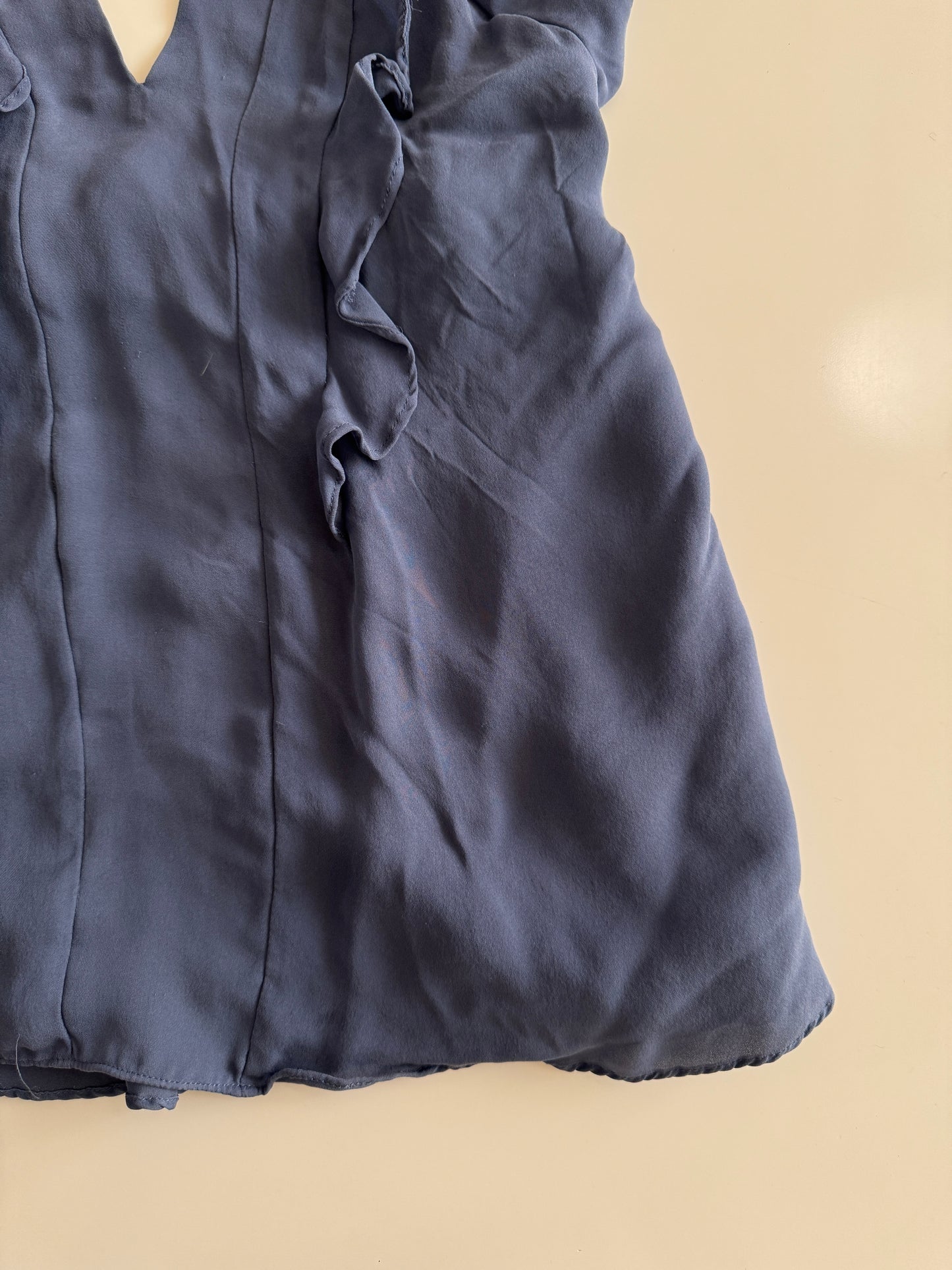 Top azul con escarolas, Talla XS, Mujer, L'Agence