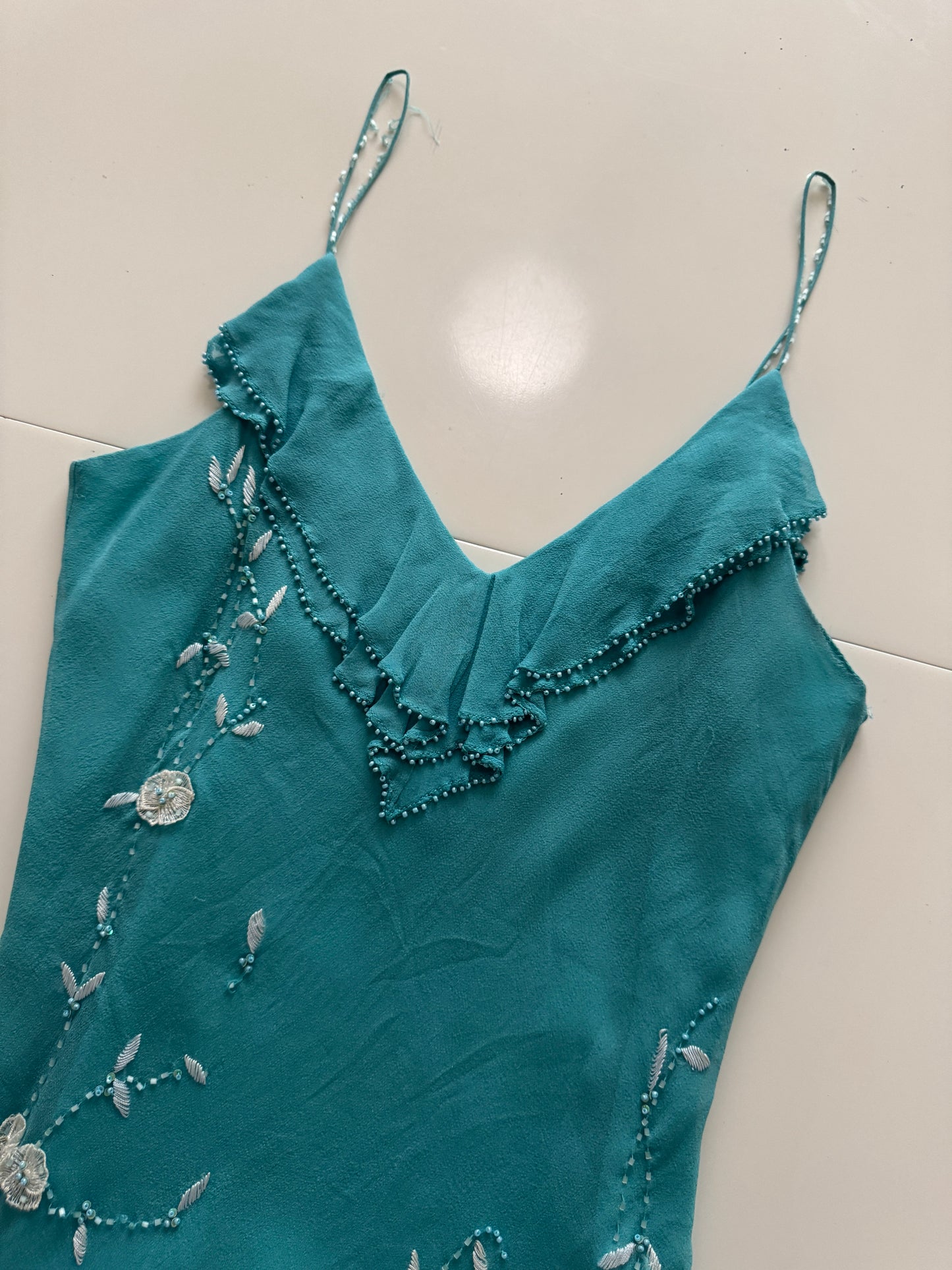 Top lencero turquesa, Talla 4,S, Mujer, ECI