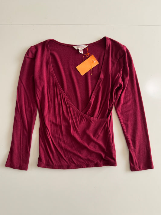 Blusa guinda cruzada, Talla XS, Mujer, Cape Juby