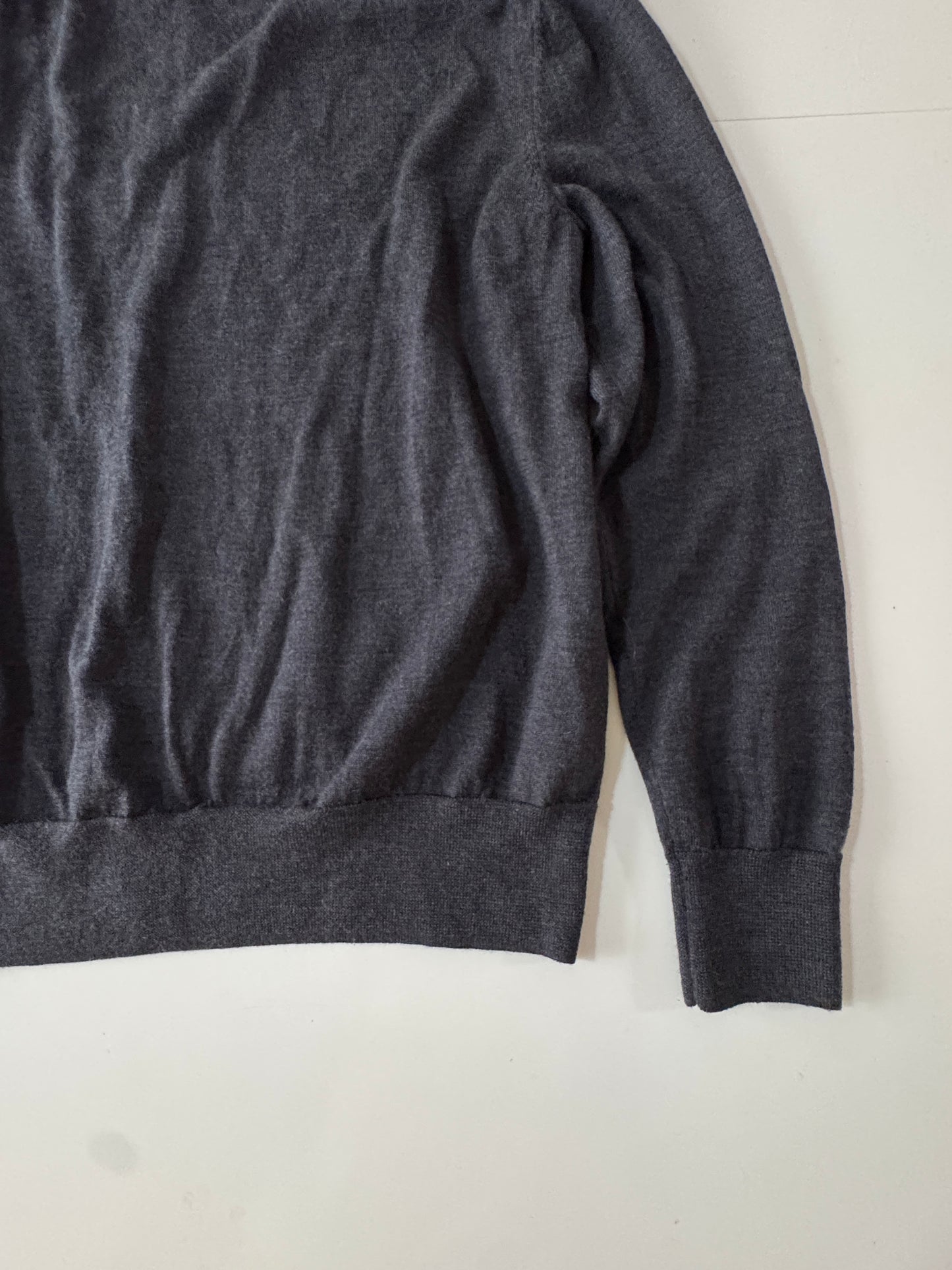 Sweater gris 100% Merino, Talla M, Hombre, Brooks Brothers