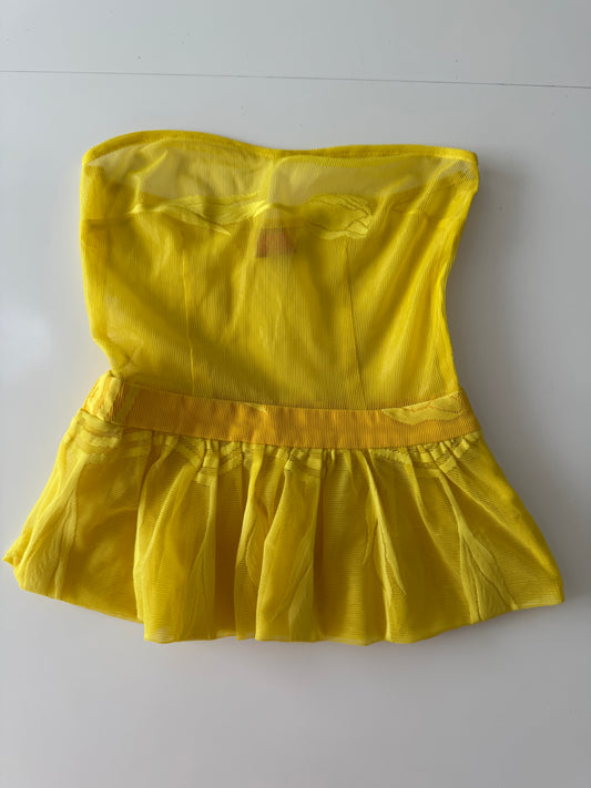 Top amarillo de mesh, Talla S, Mujer, Denisse Duran