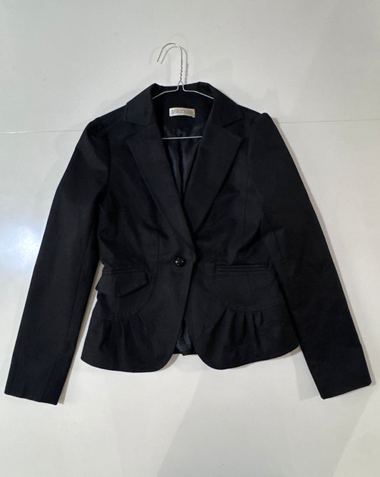 Blazer negro satinado, Talla Xs, Mujer, Basic Colour