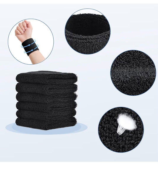 Muñequera de sudor negra, Unisex