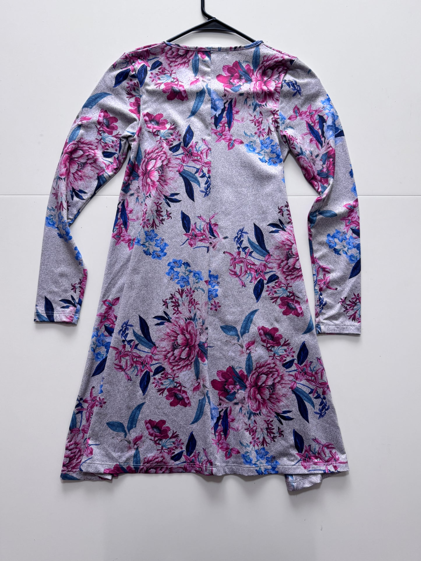 Vestido gris estampado flores, Talla S, Mujer, Cklass