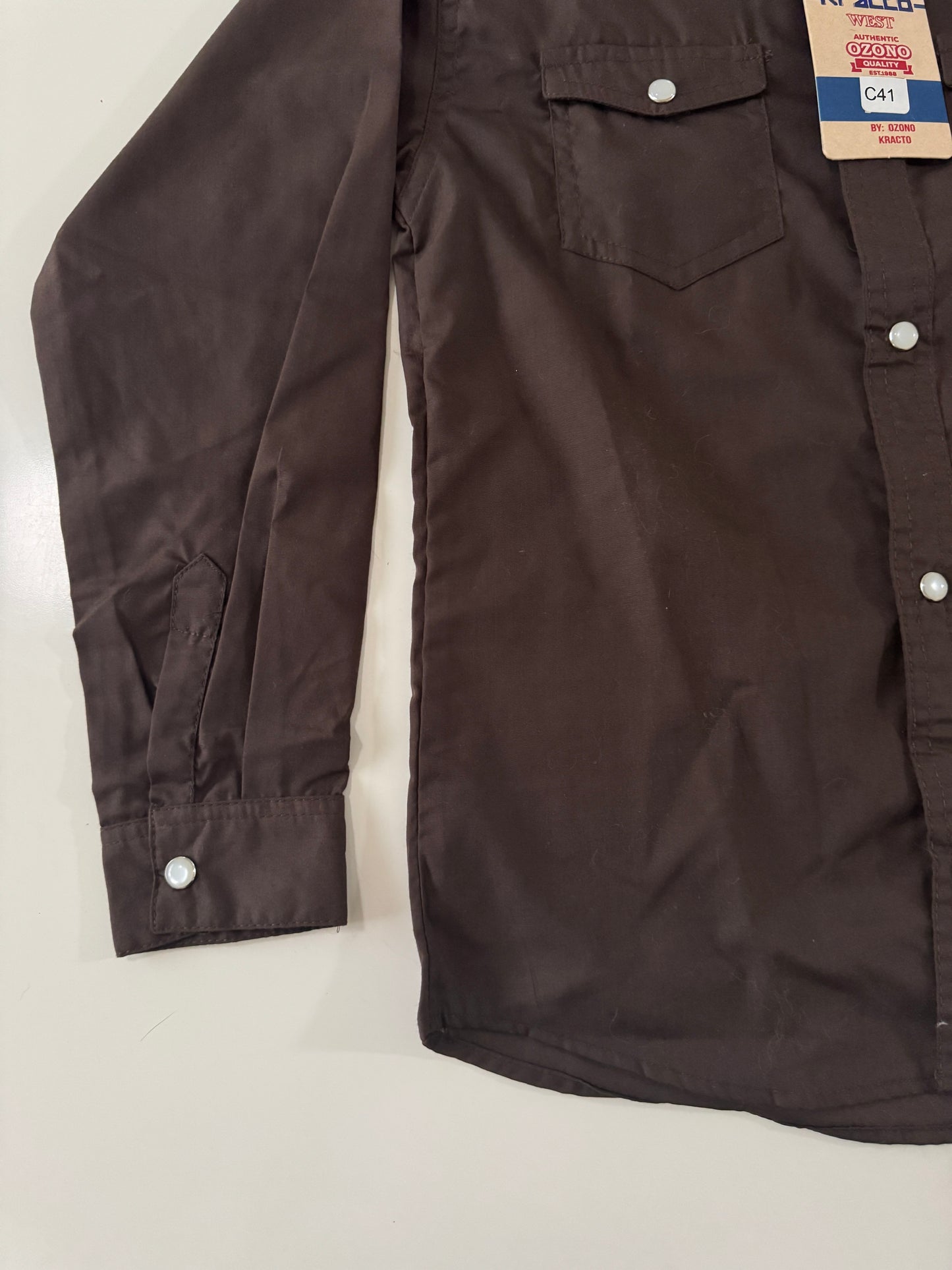 Camisa vaquera cafe, Talla 12 años, Kracto, Niño