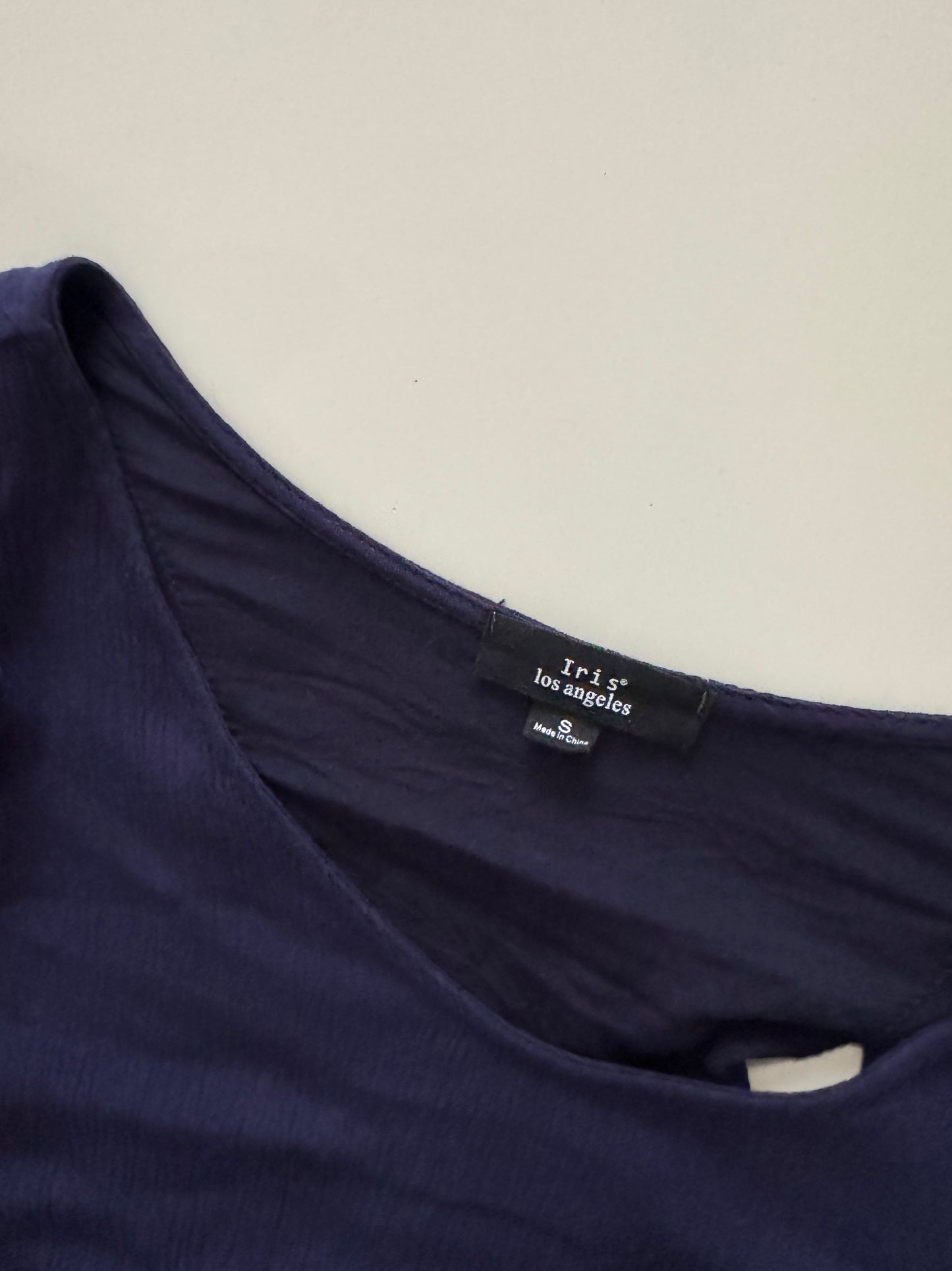 Blusa azul, manga larga, Talla S, Mujer, Iris