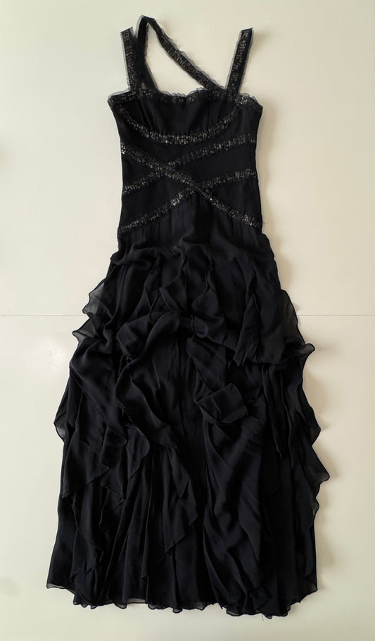 Vestido de fiesta negro, Talla 0, Xs, Mujer, BCBG Max Azria