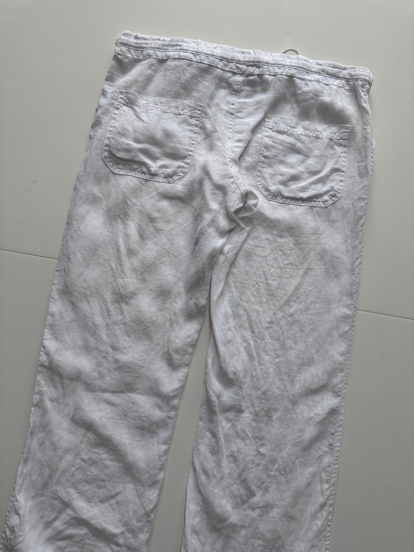 Pantalones blancos de lino, Talla Xs, Mujer, Allen allen